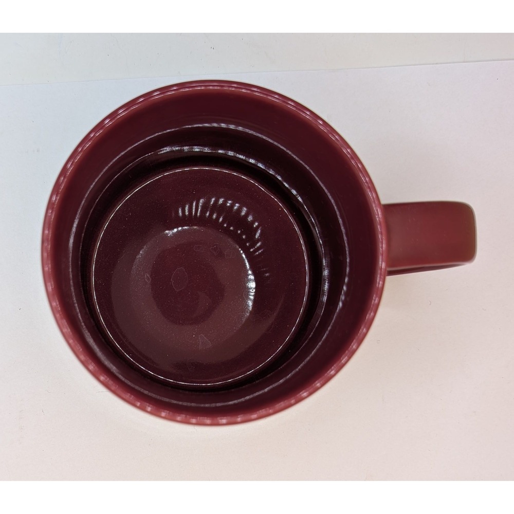 Starbucks 2013 Coffee Mug Burgundy Maroon 14oz Glossy Ceramic Stackable Cup - Picture 3 of 4